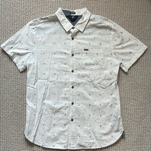 Volcom Men’s White Short Sleeve Button Down Shirt